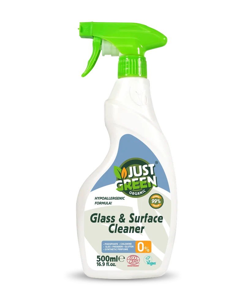 Καθαριστικό Σπρέι για Τζάμια & Επιφάνειες — Just Green Organic